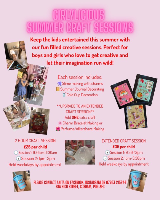 Pink and Purple Illustrated Craft Night Poster – Instagram Post Size